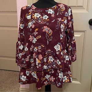 Time and Tru Floral Blouse